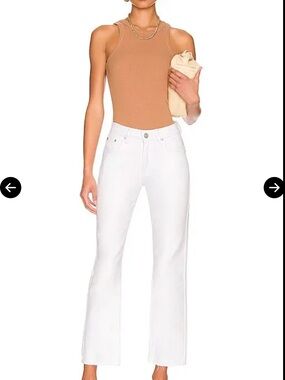 superdown Dylan White Straight Leg Jeans